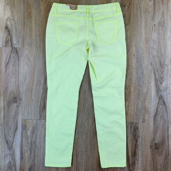 ☔️🔸️NWT Mossimo Neon Yellow Ankle Skinny Jeans Size 7 - Picture 4 of 12